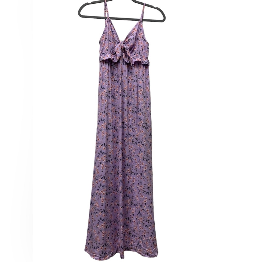 NWOT Velvet Torch Lilac Floral Ruffle Maxi Dress Size S